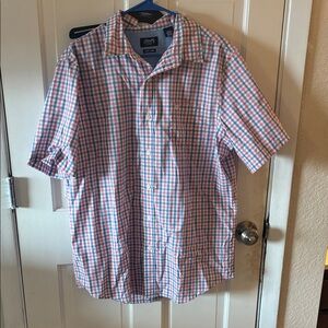 Chaps Men's Blue and Red Plaid Button Down Shirt